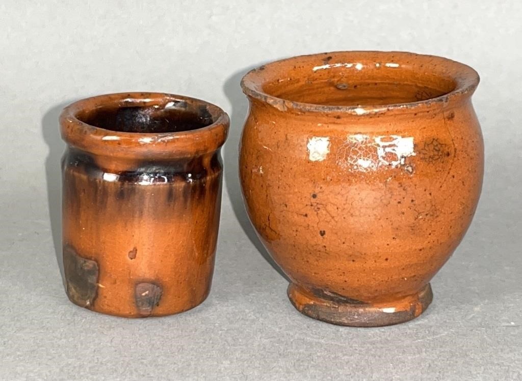 2 PA REDWARE MINIATURES CA. 1870;