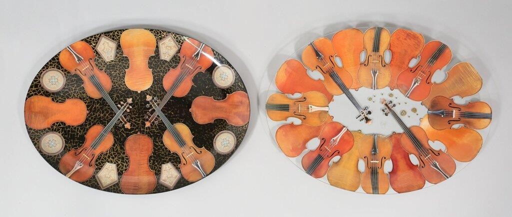 2 PABLO MANZONI GLASS TRAYS