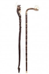 (2) PACIFIC ISLAND HAND CARVED