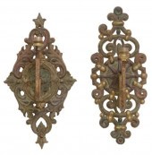 (2) PAINTED CAST IRON 1-LT SCR
