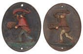 (2) PAINTED CAST IRON FIRE MAR