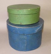 2 PAINTED ROUND WOODEN PANTRY