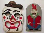 2 PAINTED WOOD GAME TOSS BOARD