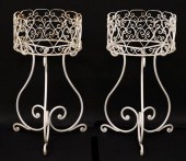 (2) PAINTED WROUGHT IRON SCROL