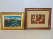 2 PAINTINGS, ABSTRACT & FIGURE
