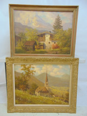 2 PAINTINGS, ALPINE LANDSCAPES