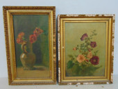 2 PAINTINGS, FLORAL STILL-LIFE