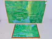 2 PAINTINGS, LANDSCAPES, PARK