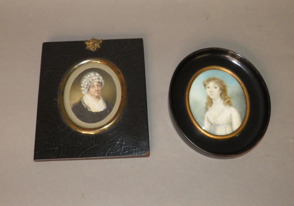 2 PAINTINGS ON IVORYca. 1800; two