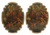 (2) PAINTINGS PANEL HIPPOPOTAM