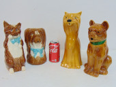 2 PAIR CAT & DOG CERAMIC PITCH