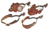 (2 PAIR) COWBOY SPURS, KELLY B