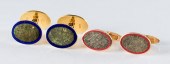 2 PAIR MEN'S GOLD CUFFLINKS1st