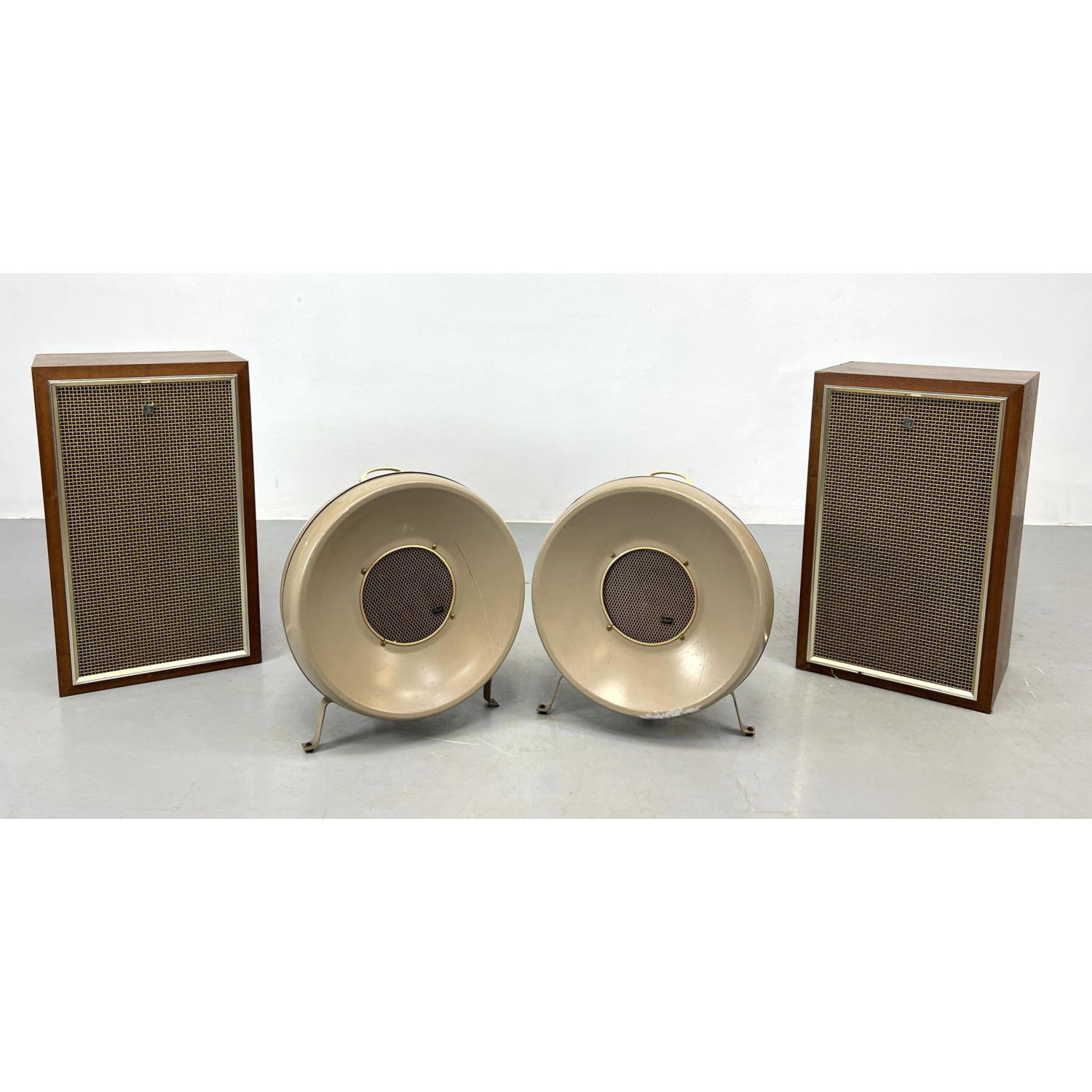 2 Pair Modernist Stereo Speakers.