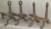 2 PAIR OF CAST IRON ANDIRONSca