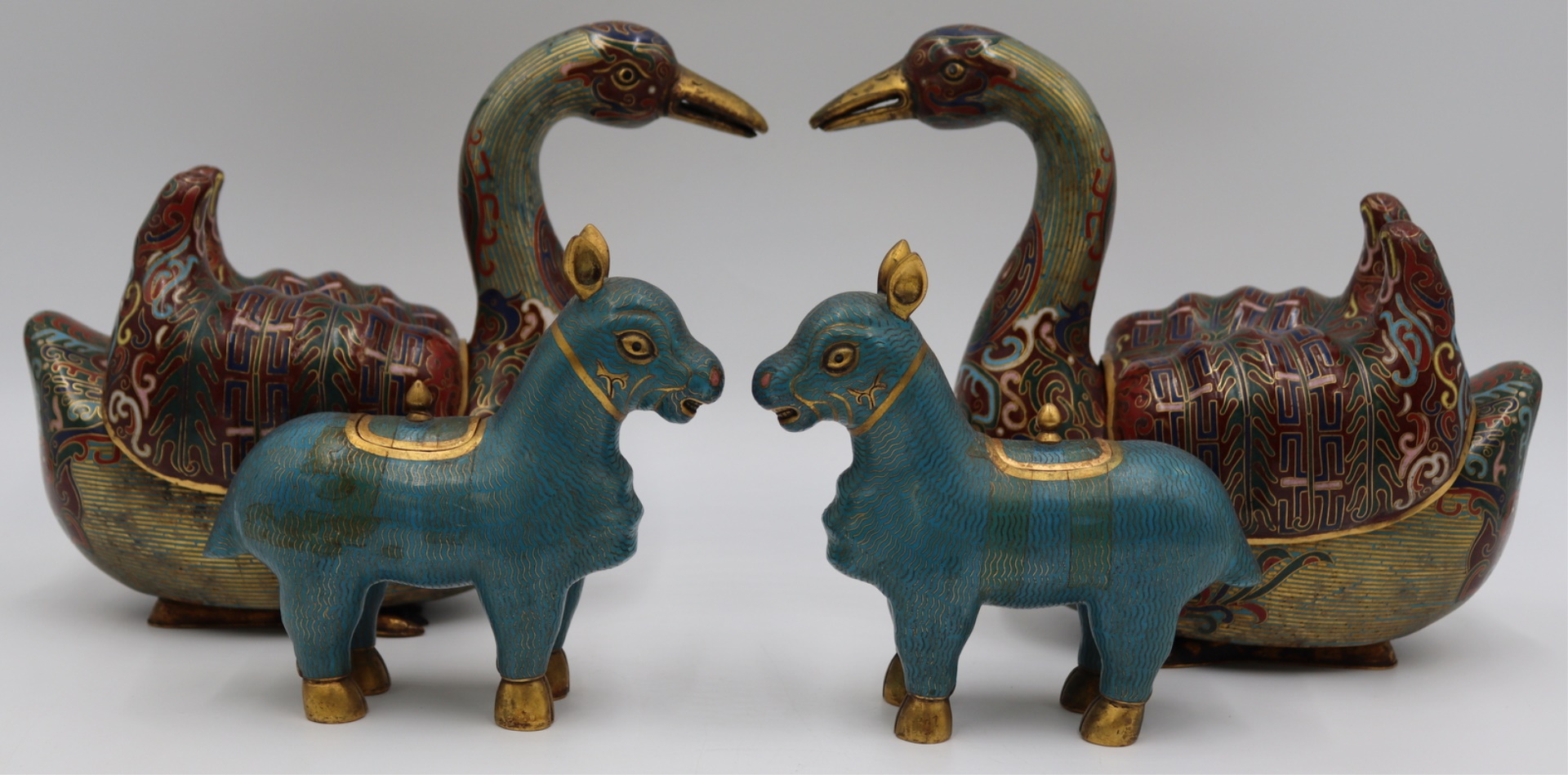 (2) PAIR OF CHINESE CLOISONNE