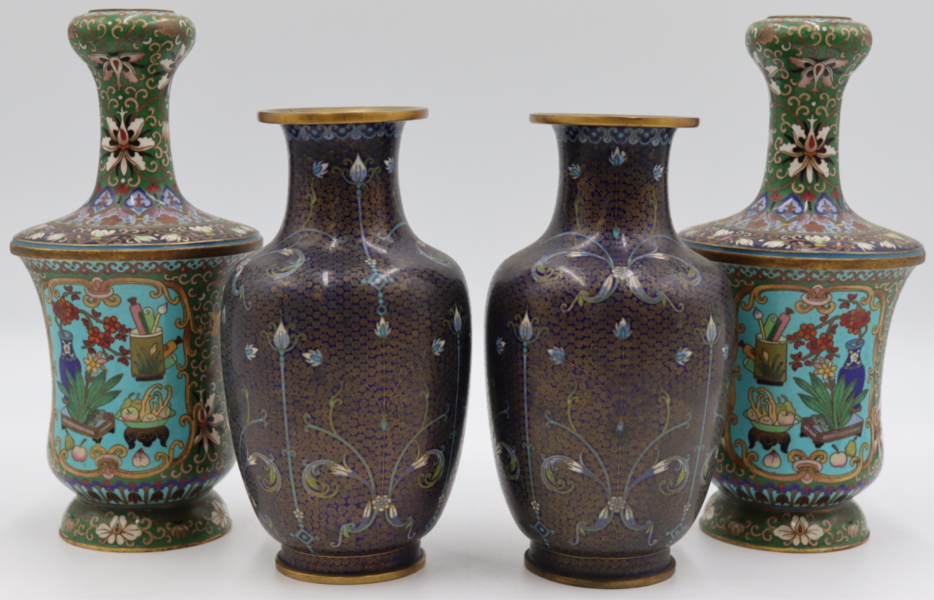 (2) PAIR OF CHINESE CLOISONNE