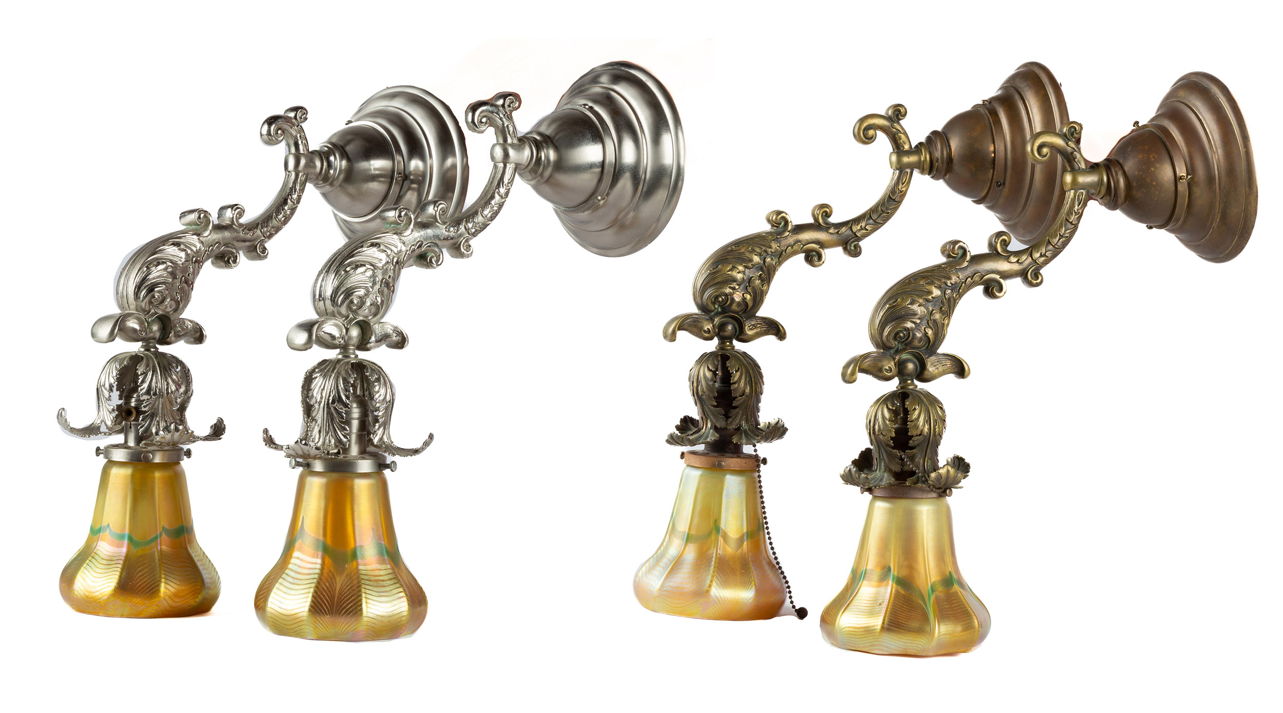 (2) PAIR OF DOLPHIN HEAD SCONCES