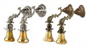 (2) PAIR OF DOLPHIN HEAD SCONC