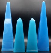 (2) PAIR OF OPALESCENT BLUE GL