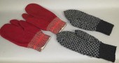 2 PAIR OF WOOLEN MITTENSca. 19