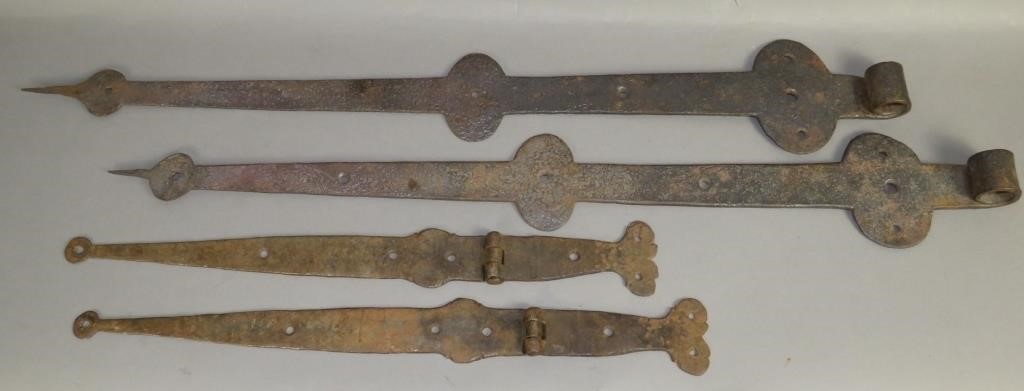 2 PAIR OF WROUGHT IRON STRAP