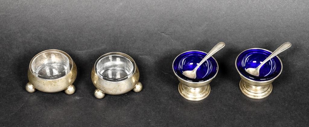 2 PAIR STERLING SALT CELLARS2