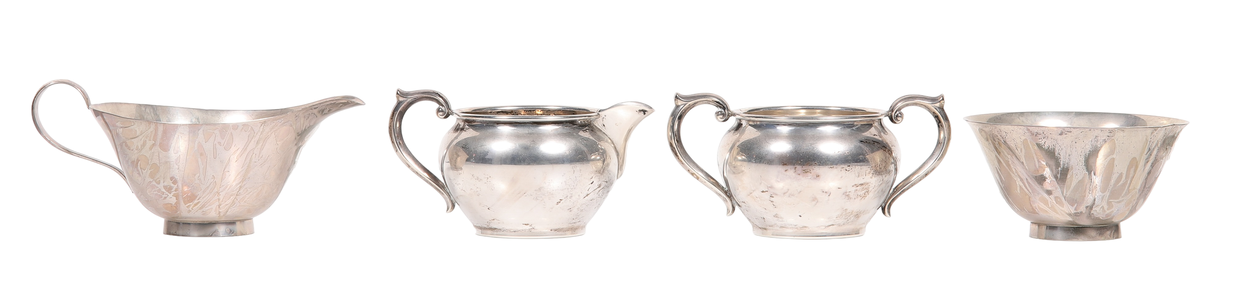 (2) Pair sterling silver sugar