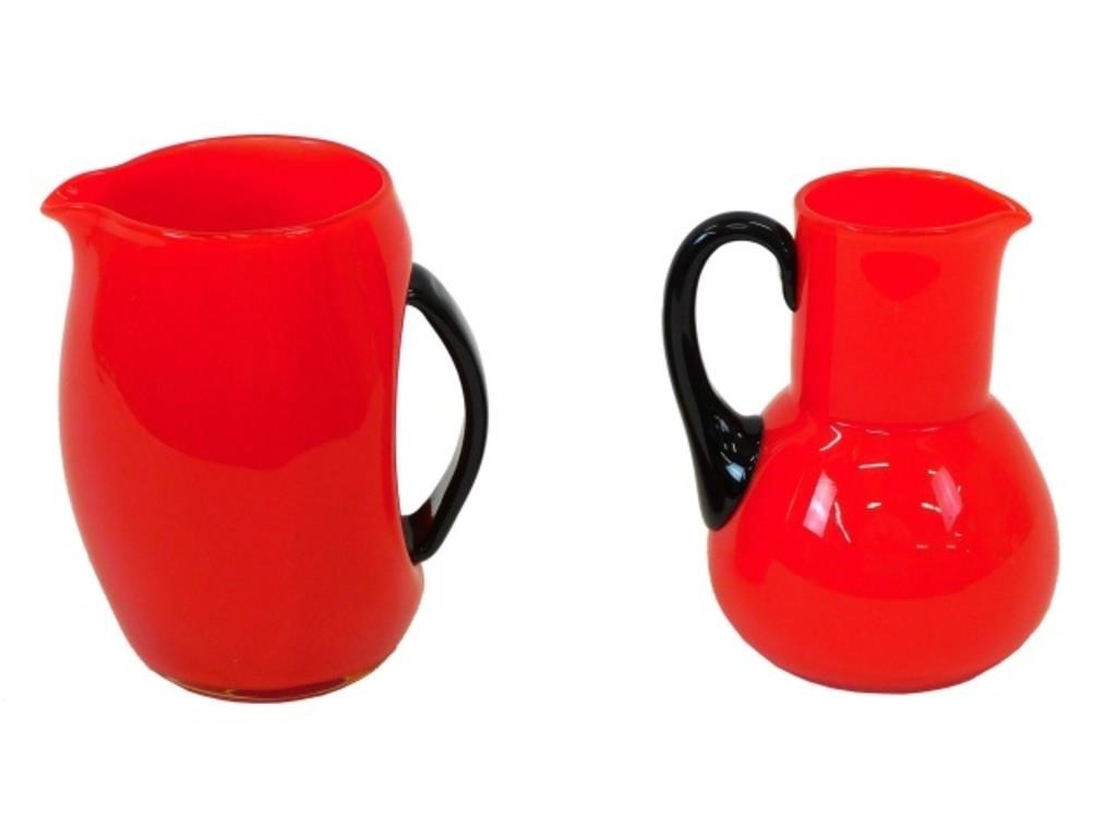 (2) PAIRPOINT FLAMBE HANDLED