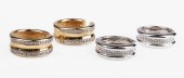 (2) Pairs 14K gold and diamond