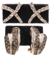 (2 PAIRS) ESTATE 14KT GOLD &AM