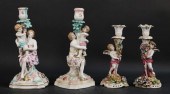 2 PAIRS FIGURAL GERMAN PORCELA