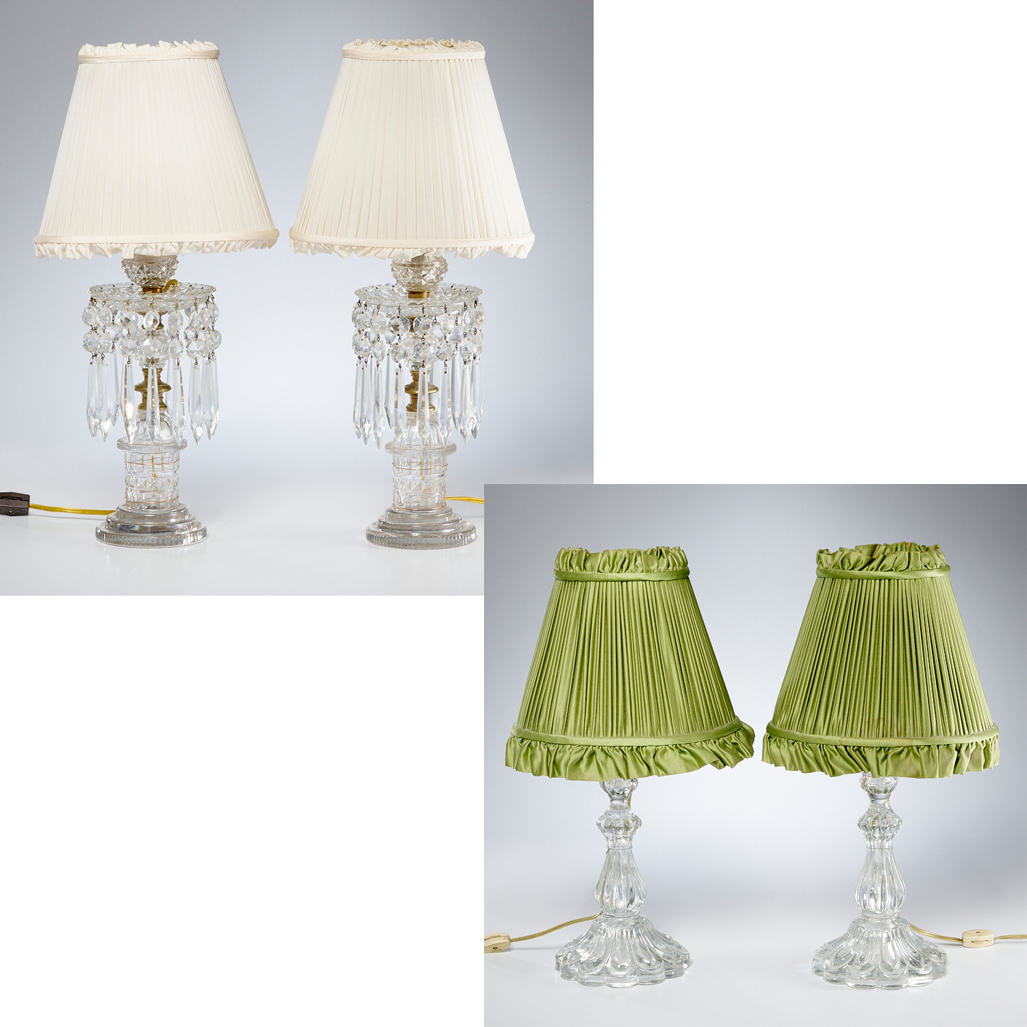 (2) PAIRS GLASS LUSTER &