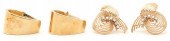 2 PAIRS LADIES' 14K GOLD EARRI