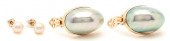 2 PAIRS LADIES' 14K PEARL EARR