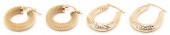 2 PAIRS OF 14K HOOP EARRINGS1s