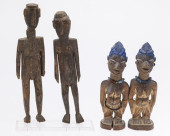2 PAIRS OF AFRICAN CARVED WOOD
