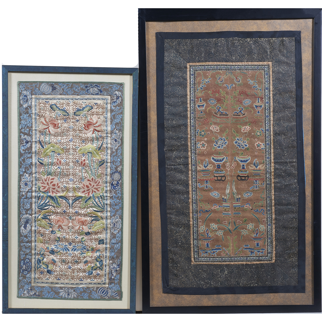 (2) PAIRS OF CHINESE EMBROIDERED