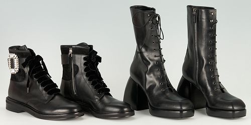 2 PAIRS OF COMBAT STYLE BOOTS,