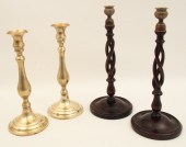 2 PAIRS OF ENGLISH CANDLESTICK