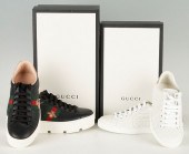 2 PAIRS OF GUCCI ACE LEATHER S