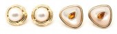 2 PAIRS OF LADIES' YELLOW GOLD
