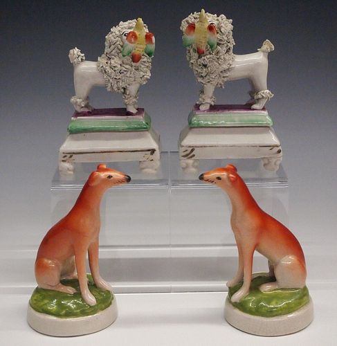 2 PAIRS OF STAFFORDSHIRE DOGSTwo