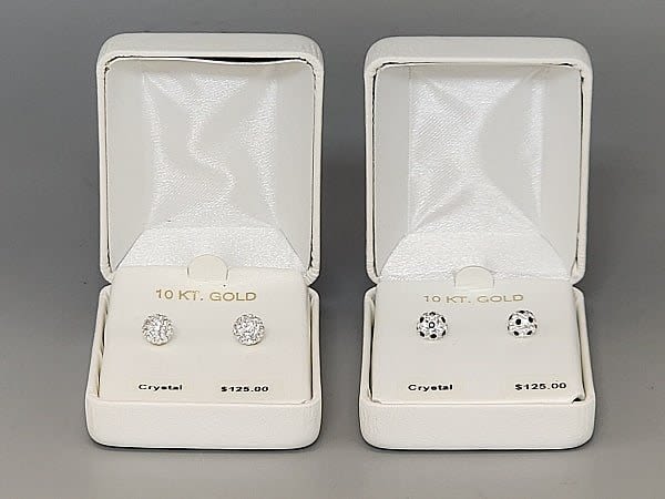 2 Pairs of Stud Earrings with 10K
