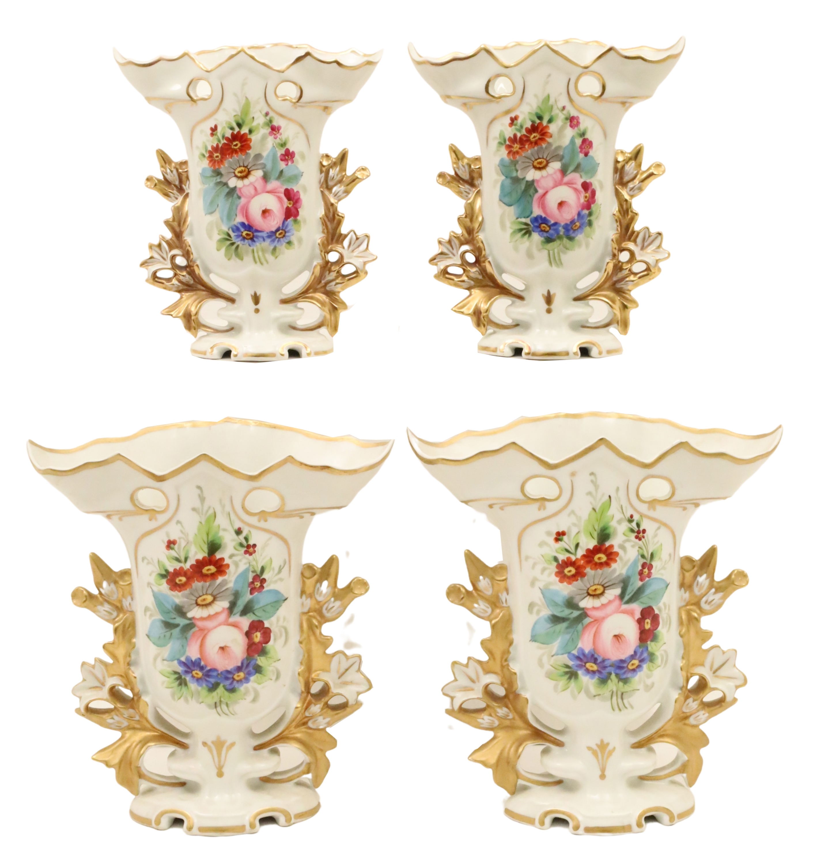 2 PAIRS OF VISTA ALEGRE PORCELAIN