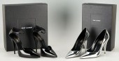 2 PAIRS SAINT LAURENT LEATHER