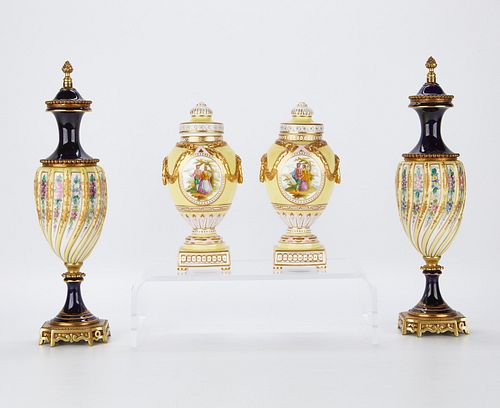 2 PAIRS SEVRES & KPM STYLE