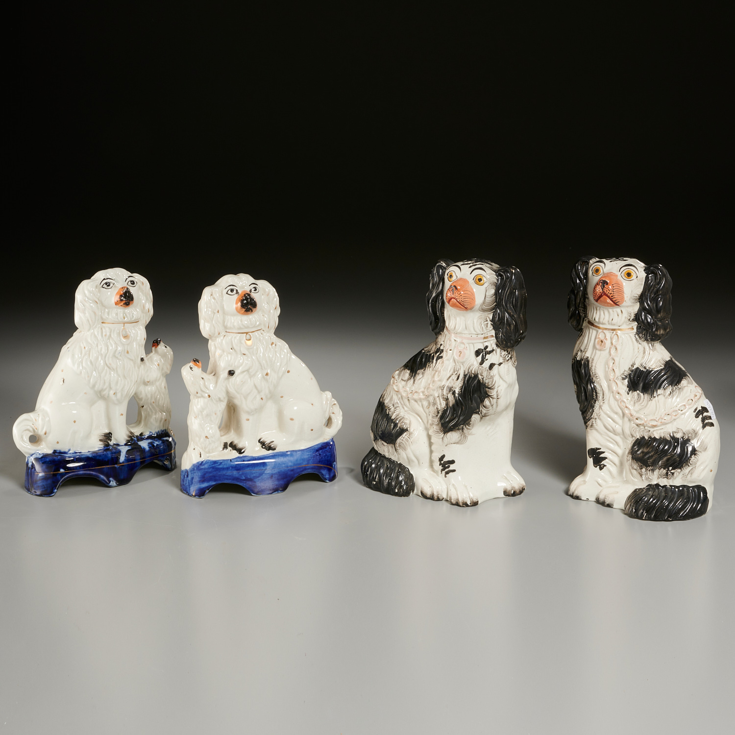 (2) PAIRS STAFFORDSHIRE DOGS 19th