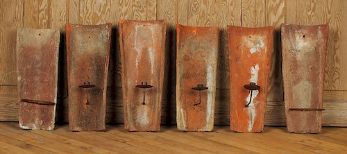 2 PAIRS TERRACOTTA SCONCES WITH