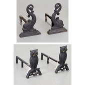 (2) PAIRS VINTAGE ANDIRONS, OW